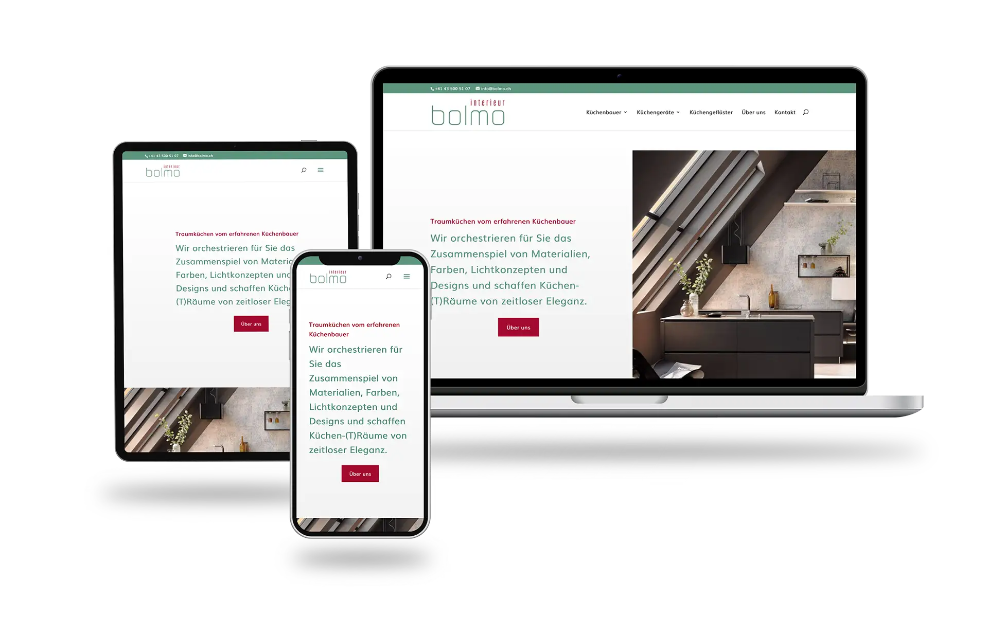 Website and online marketing for Bolmo Interieur AG 1