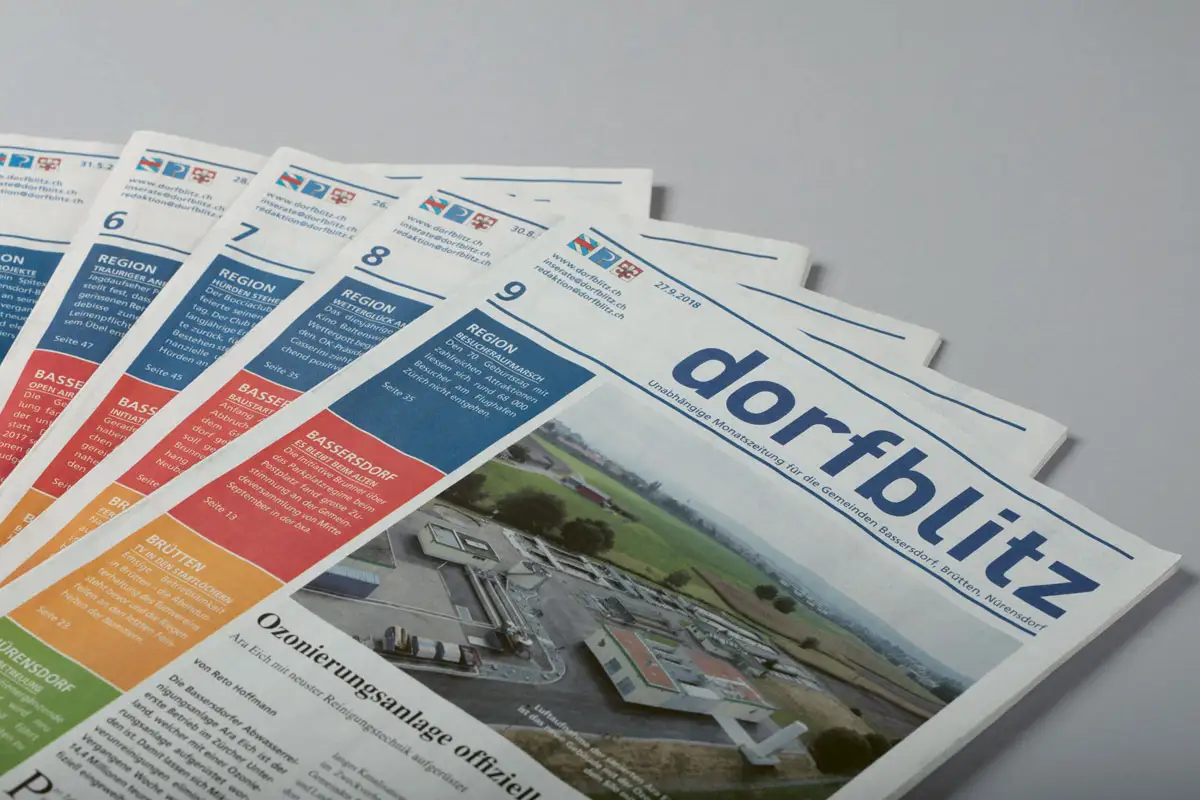 dorfblitz - regionalzeitung mit Redaktionssystem K4 erstellt