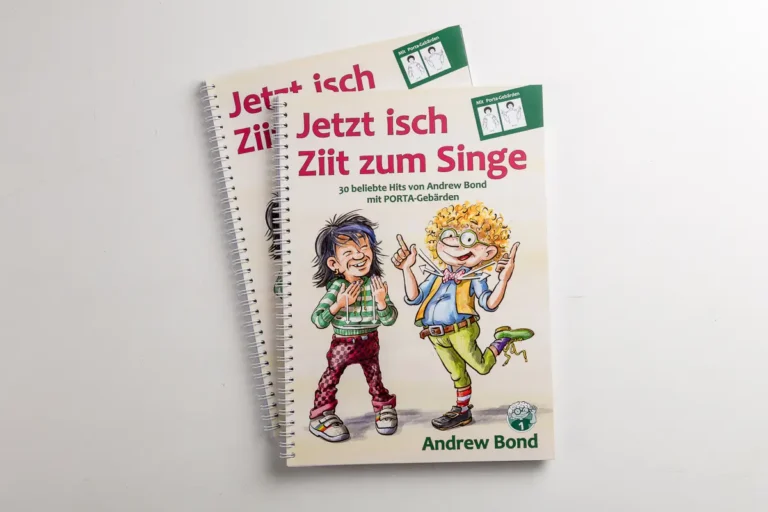 Titelbild des Kinderliederbuchs mit Gebärden: Jetzt isch Ziit zum Singe