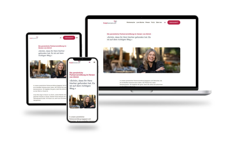 website redesign von freieherzen.ch