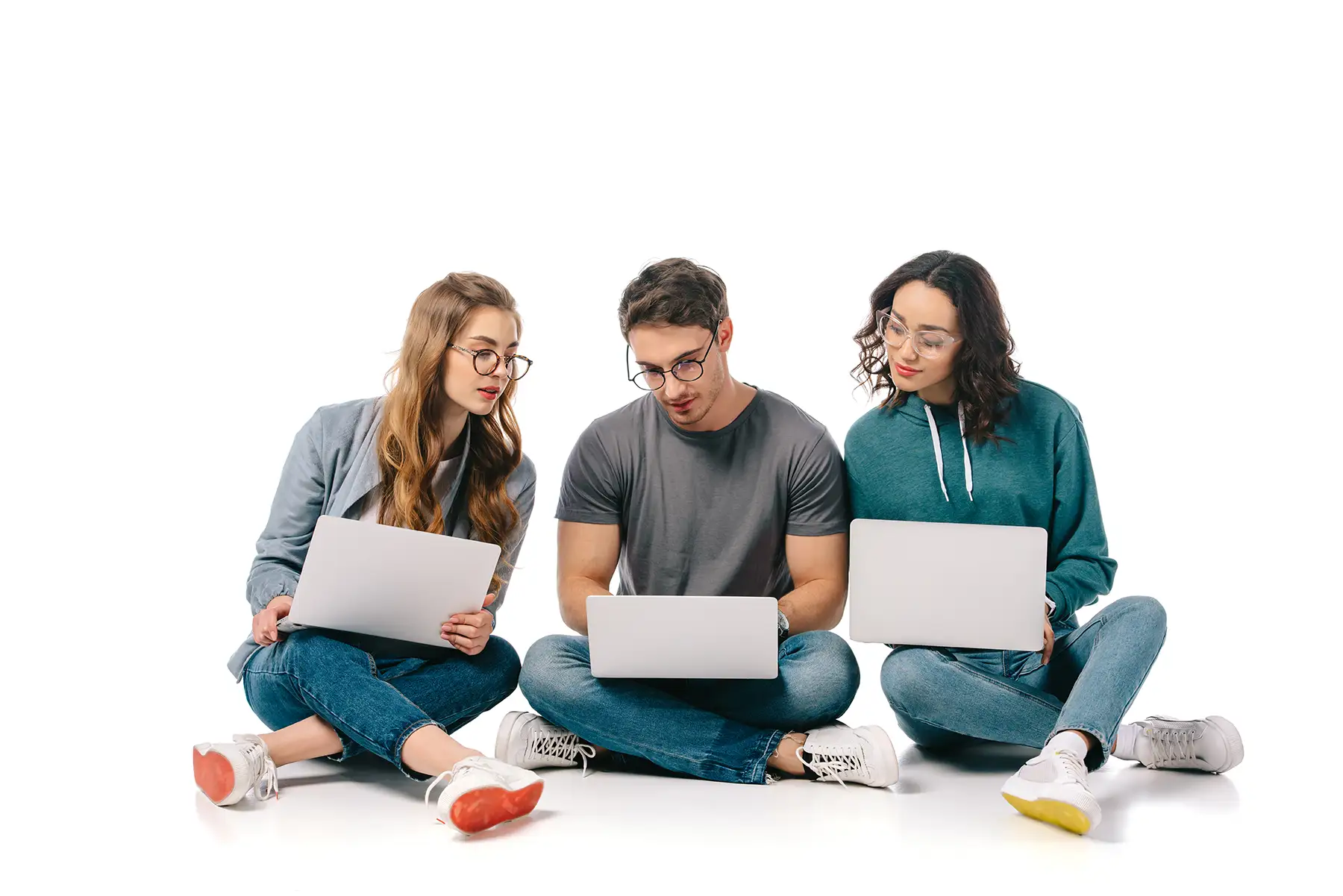 Students sitting with laptops in the ChatGPT Masterclass